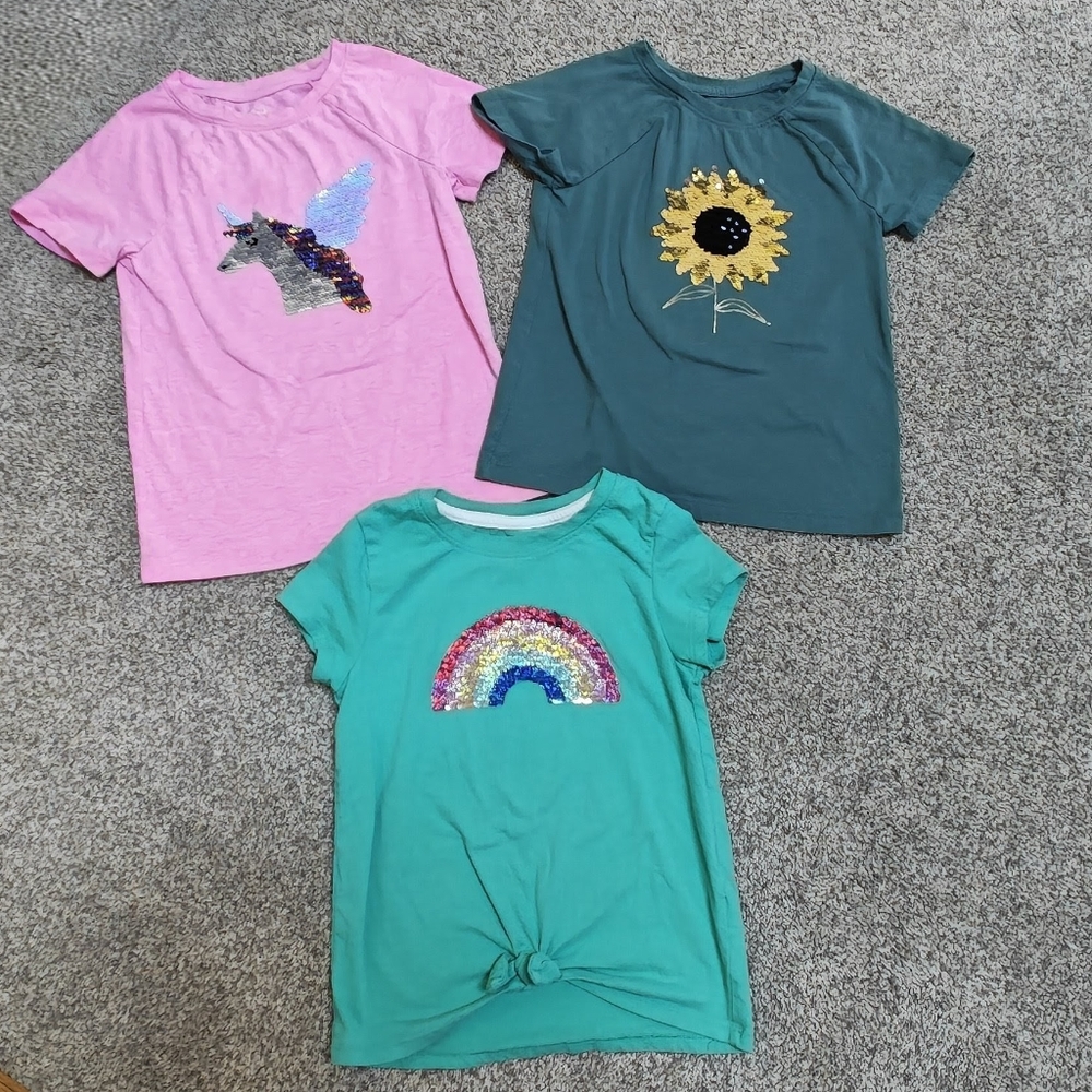 Cat & Jack Sequin T-Shirt SZ S Bundle 6 / 6x
